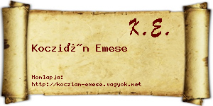 Koczián Emese névjegykártya
